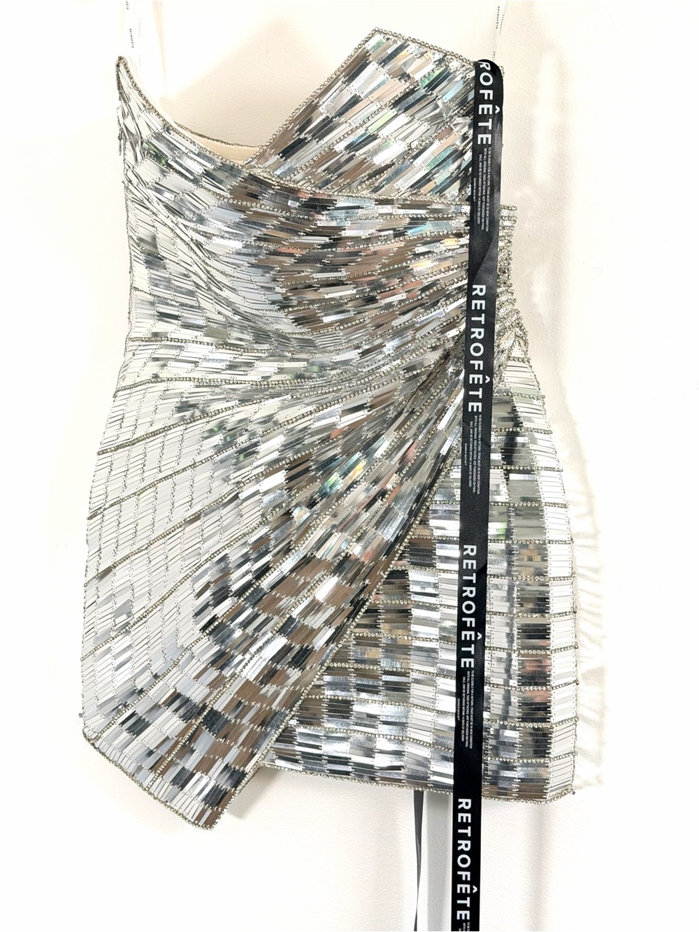 Retrofete Aura Silver Embellished Dress Size Small M $1998 - Picture 8 of 16